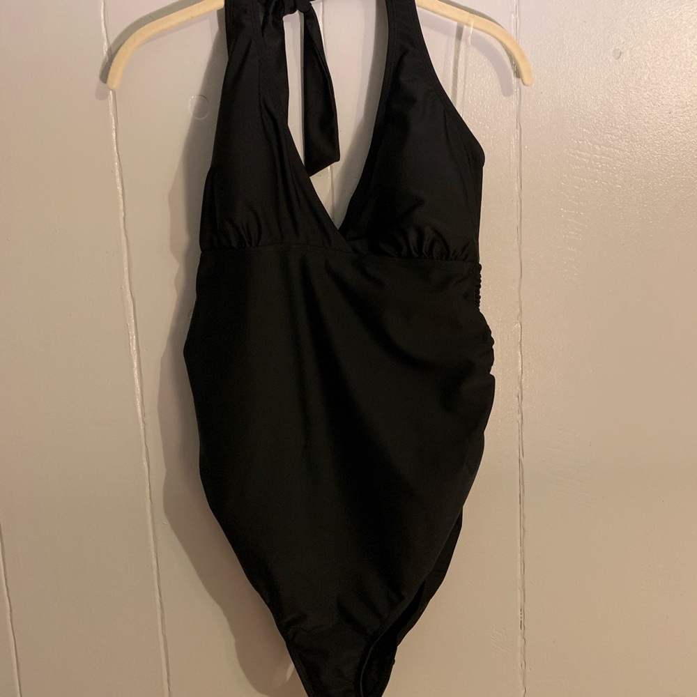 Smocked Waist Maternity One Piece Swimsuit